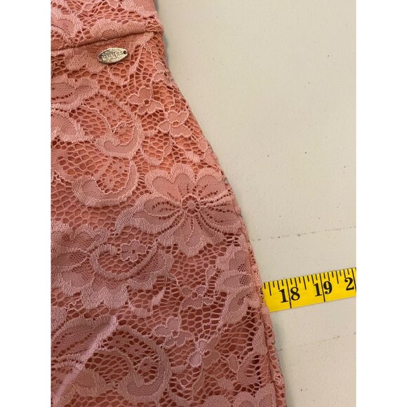 Guess Lace Off-Shoulder Dress Pink Medium - Picture 12 of 13